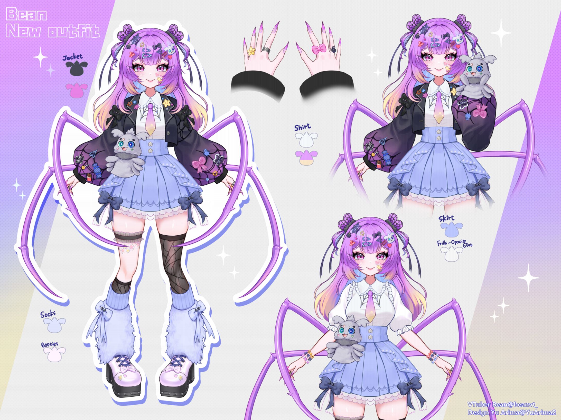 ご依頼: Commission Spider girl VTuber Bean｜New outfit design｜Decora Uniform-1