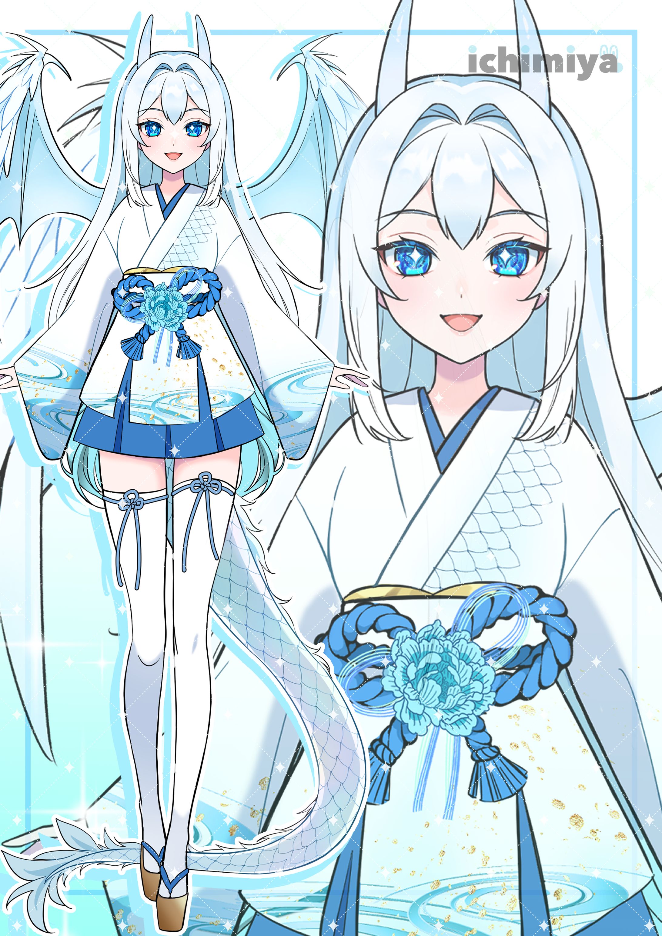 【ライバー立ち絵】藍白 珀 様-1