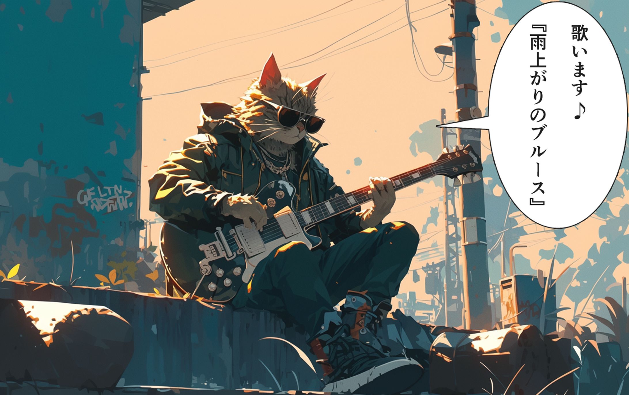 雨上がりの野良猫ロック師匠-1