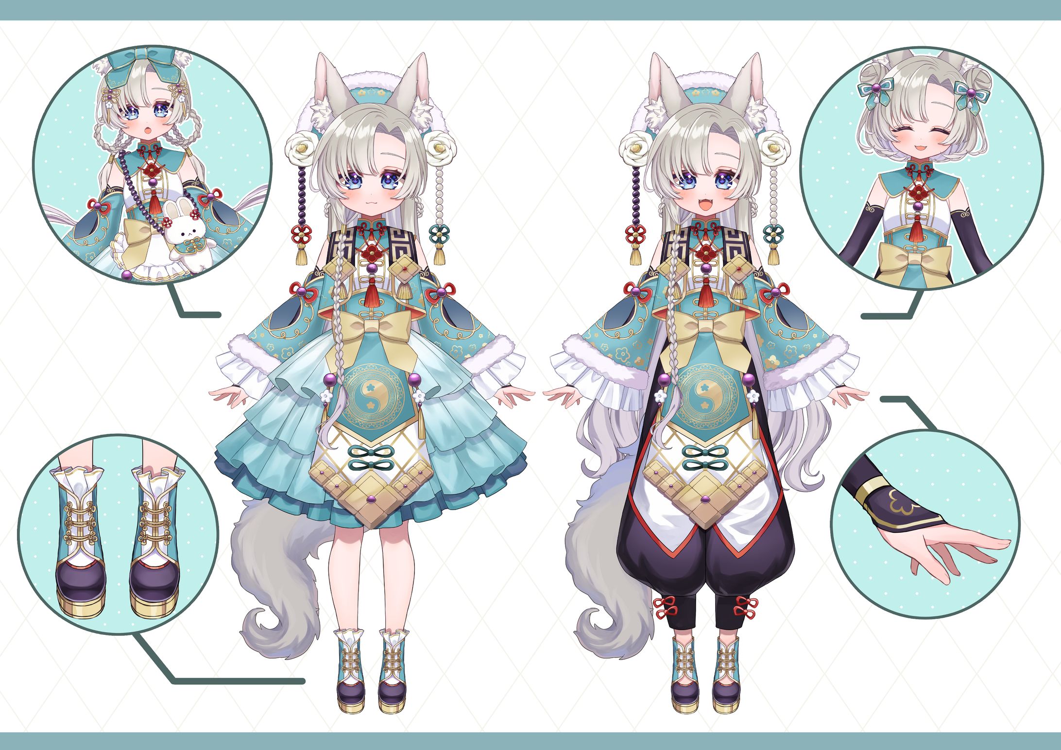 Vtuber 月餅ちよ様 Live2Dモデル用イラスト-1