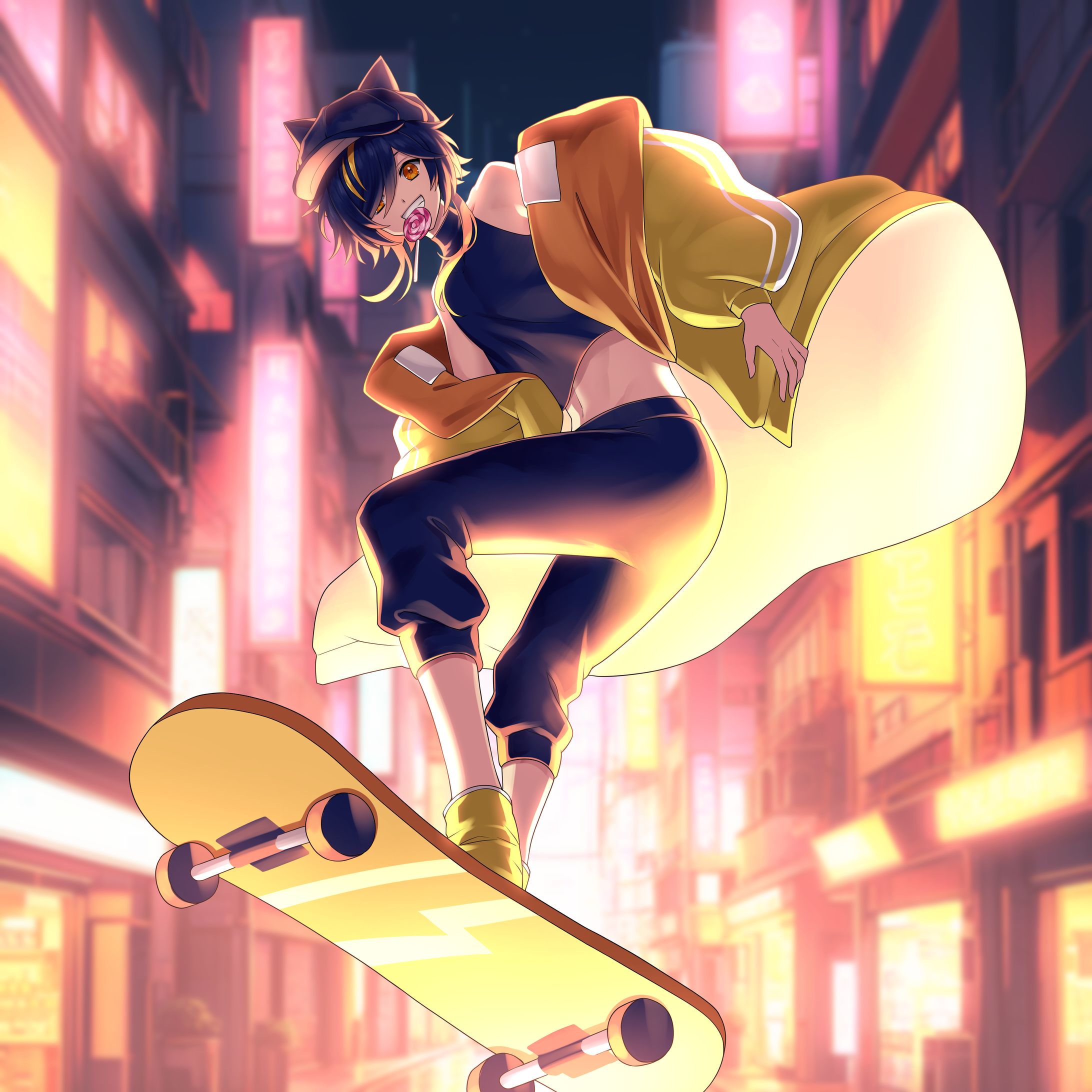 Running through the city at night-1
