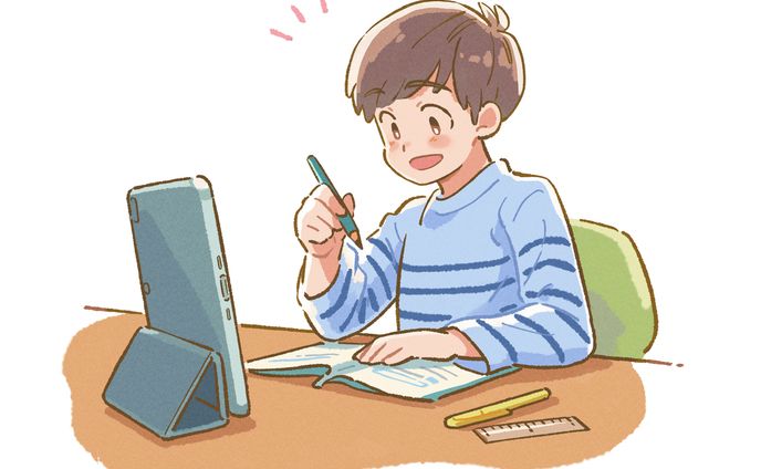 勉強する男の子（オリジナル）