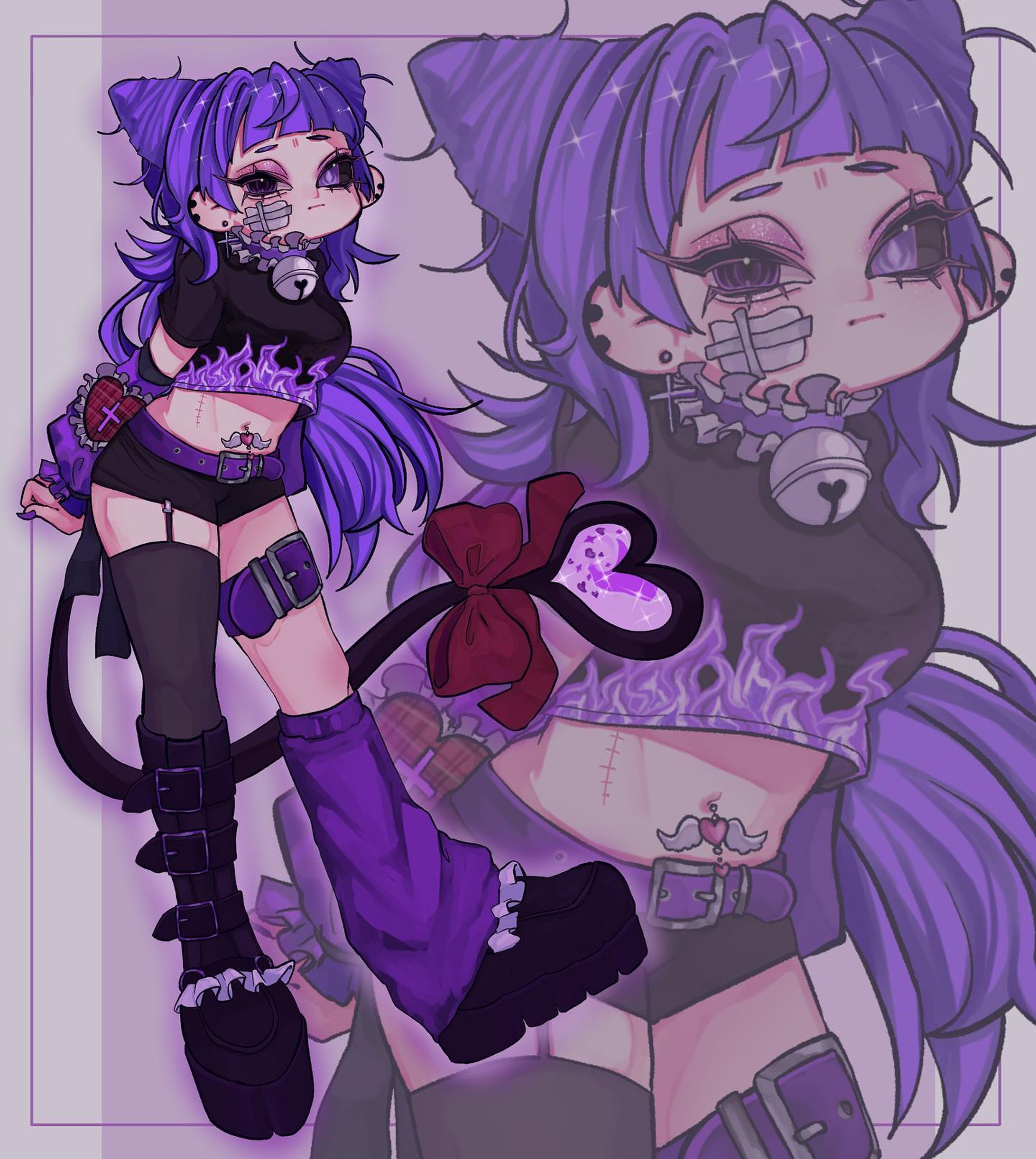 💜˙˚ 𓆩 ✞ 𓆪 ˚˙💜
･
･
･
 #イラスト  #イラスト好きな人と繋がりたい  #일러스트  #illust  #いらすと  #いらすとぐらむ  #illustration  #イラストグラム  #絵柄が好みって人にフォローされたい  #女の子  #girl  #cute  #サブカル女子  #cat  #catgirl  #ピープス系  #紫  #💜-1