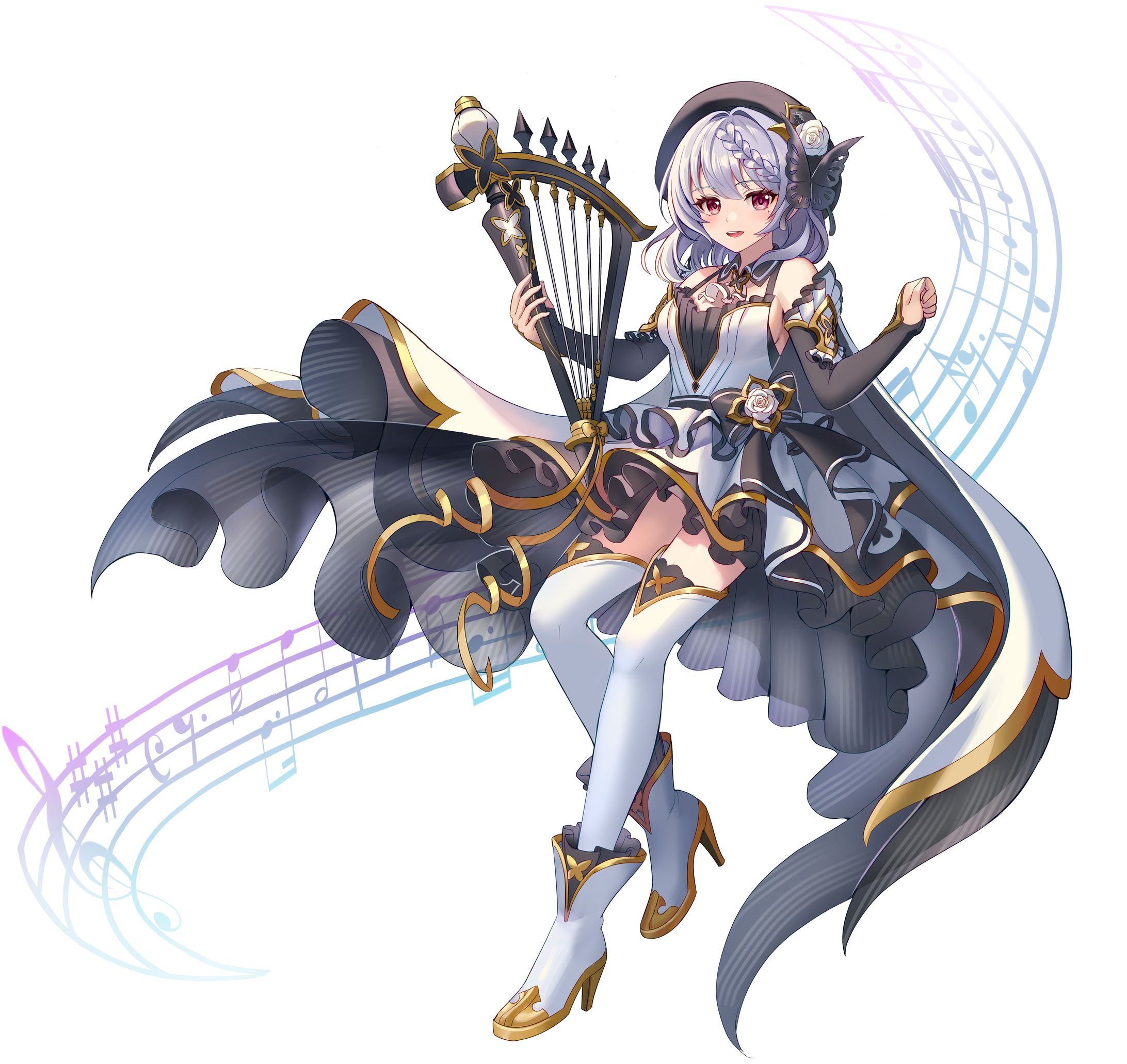 蝶々、バラのコンセプト吟遊詩人-1