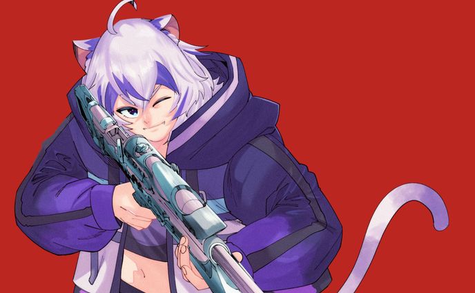 猫夜ひなさん・ゲーム配信用イラスト