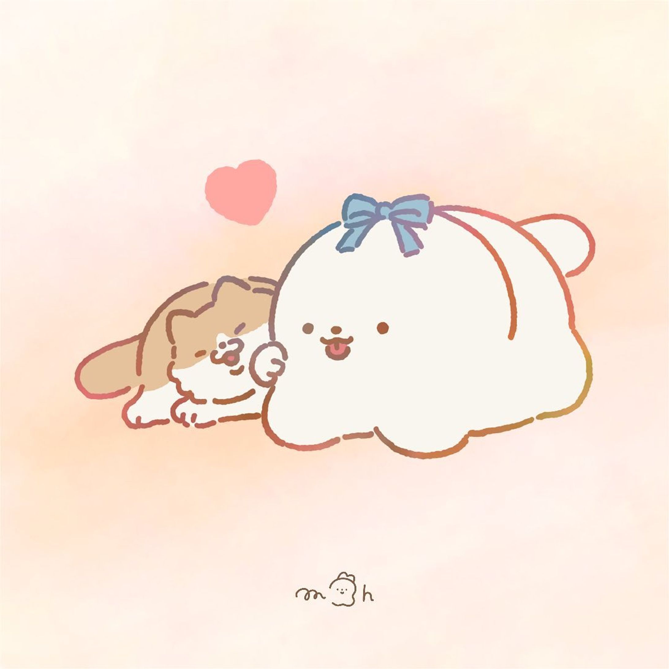 Love 

#illustration  #イラスト #ほのぼの #イラストレーション　#イラスト　#いらすとぐらむ　#イラストグラム　#ゆるいイラスト #일러스트-1