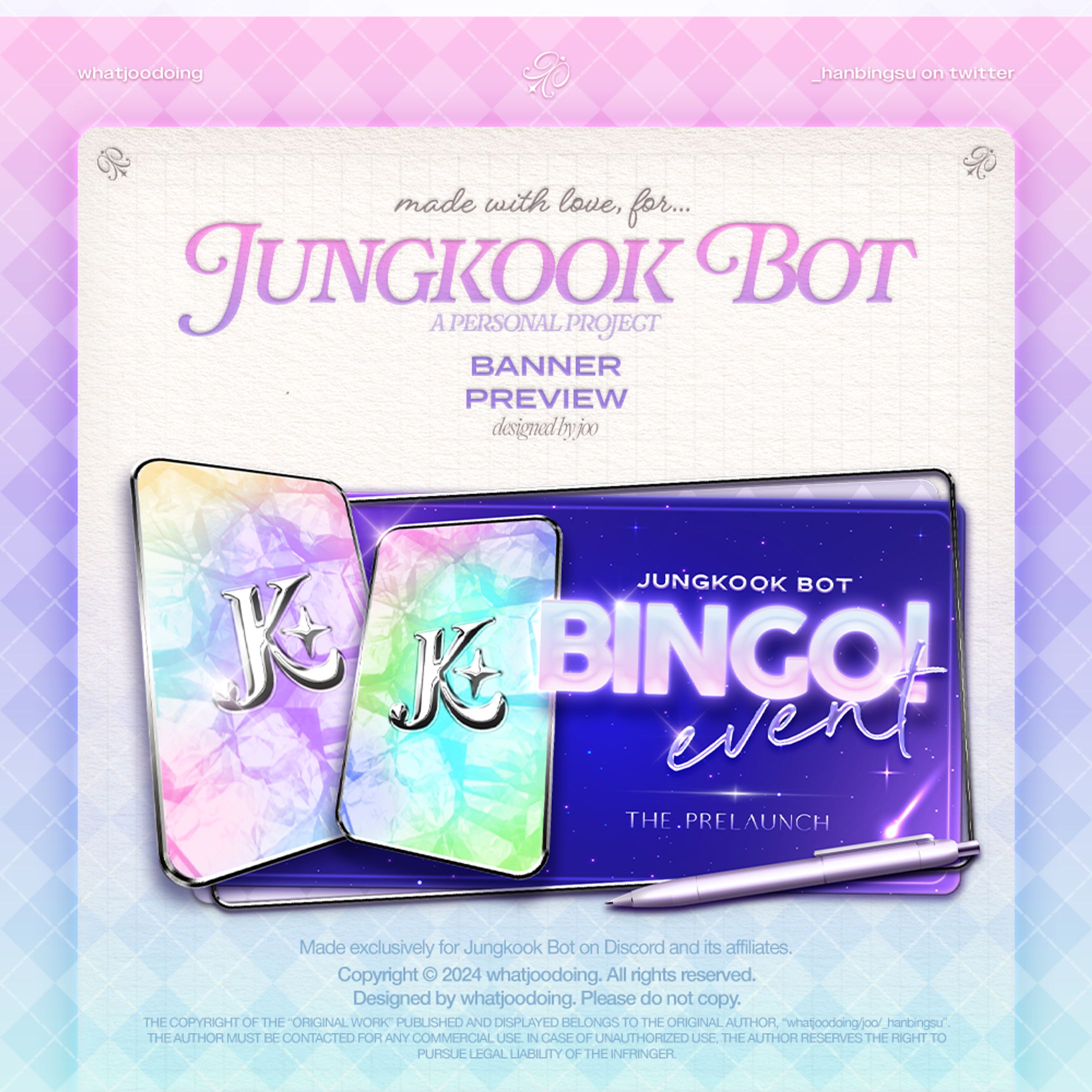USER INTERFACE & BANNERS：JUNGKOOK BOT VERSION 2-1