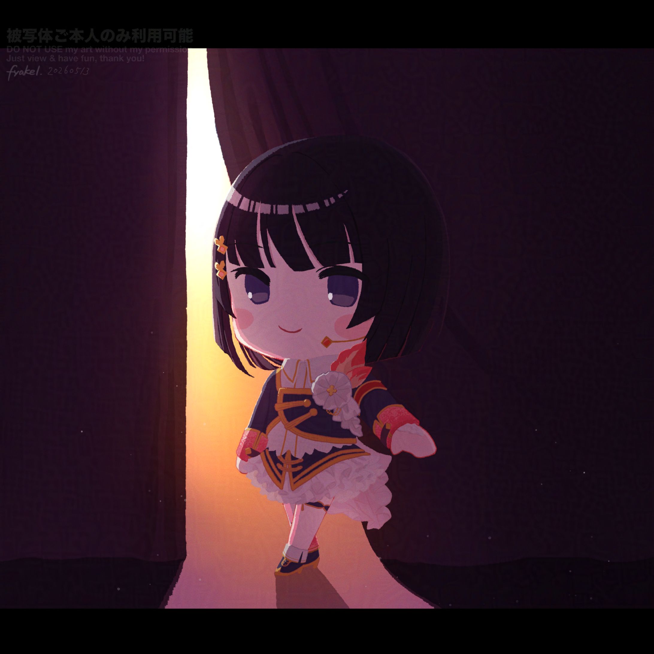 月ノ美兎さんのファンアート（デフォルメ・線なしイラスト）-1