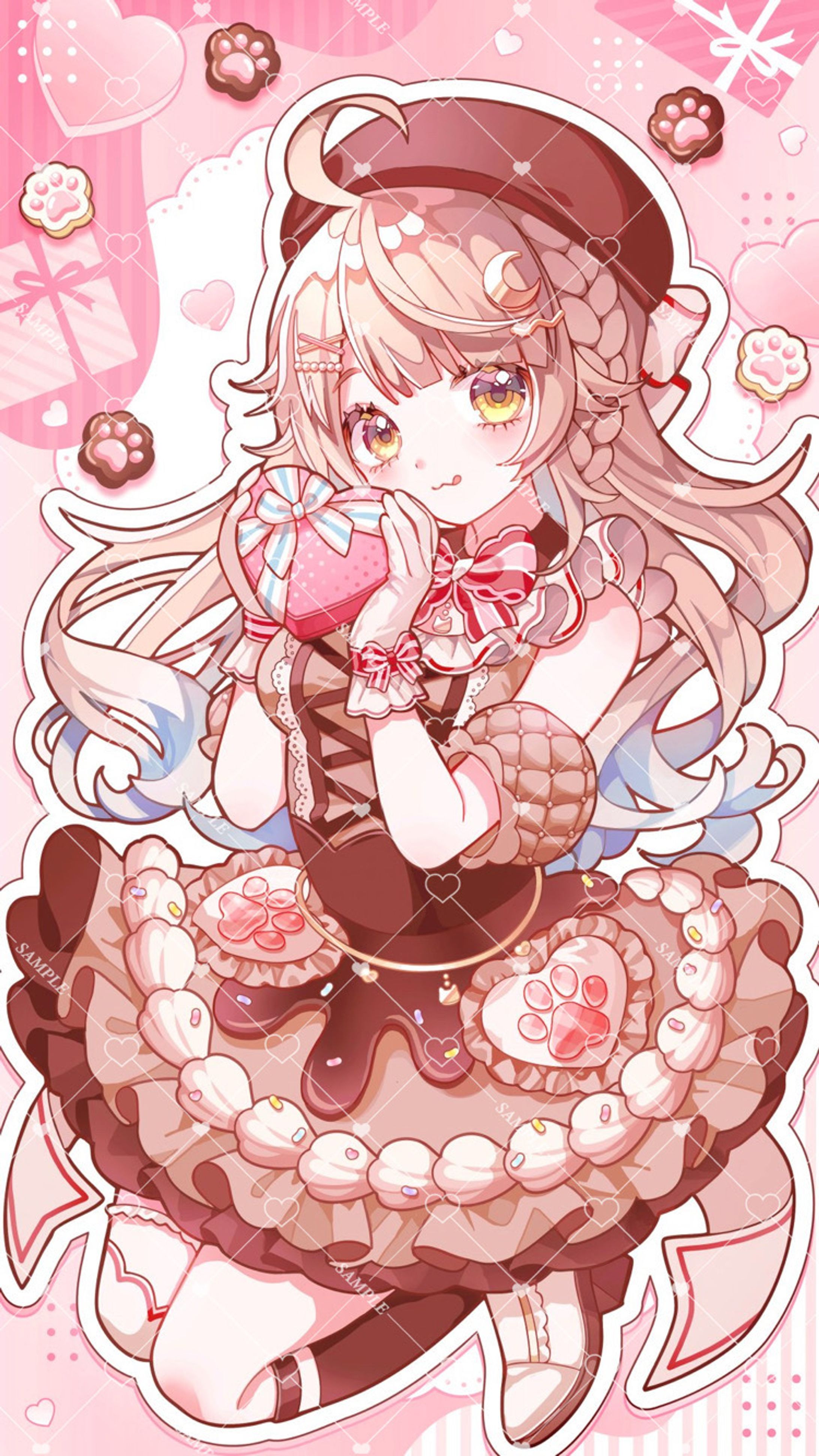 【お仕事】VTuber 碧宮もなか様 バレンタイン特典イラスト-1