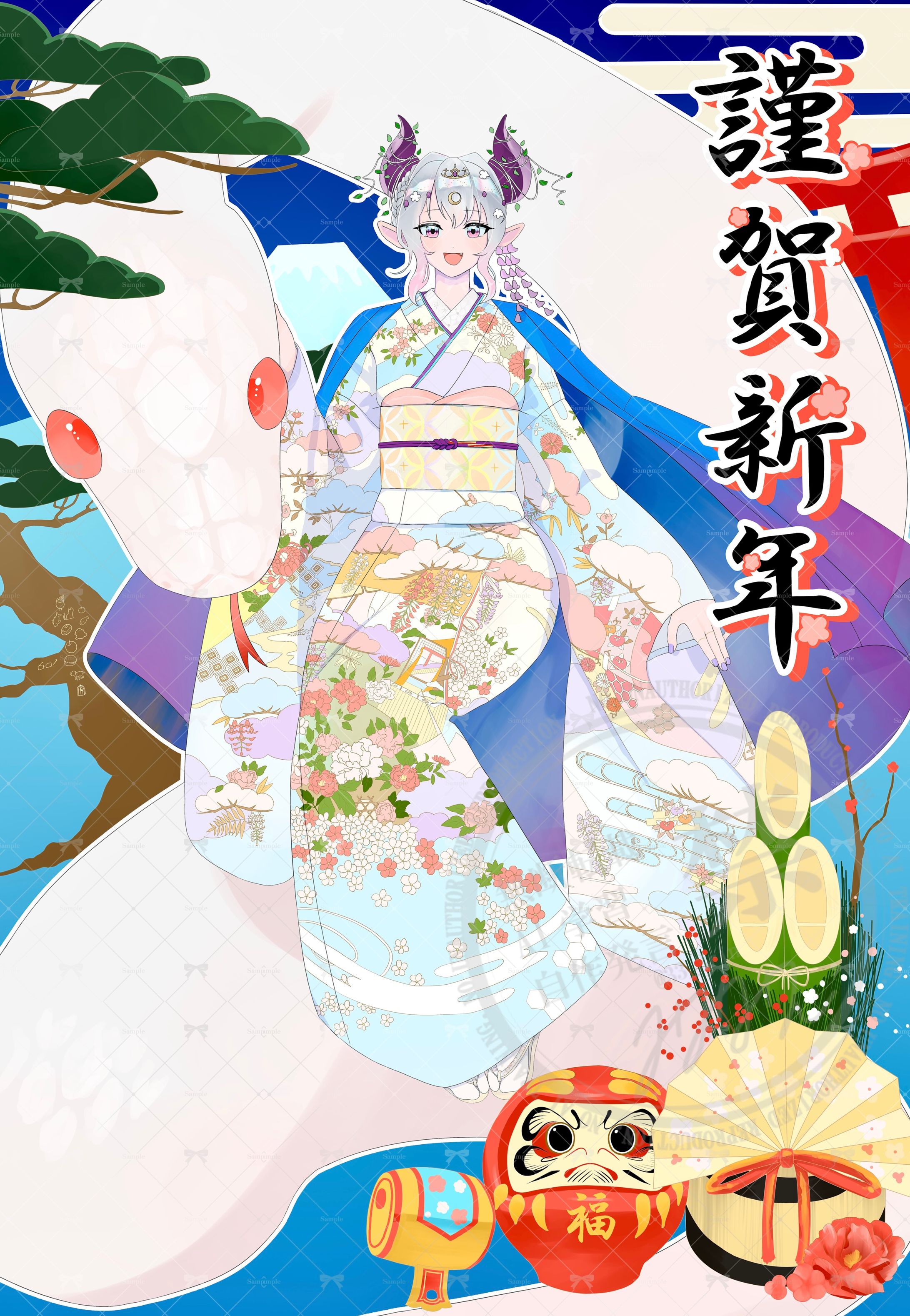 宮比しろ様　お正月一枚絵-1