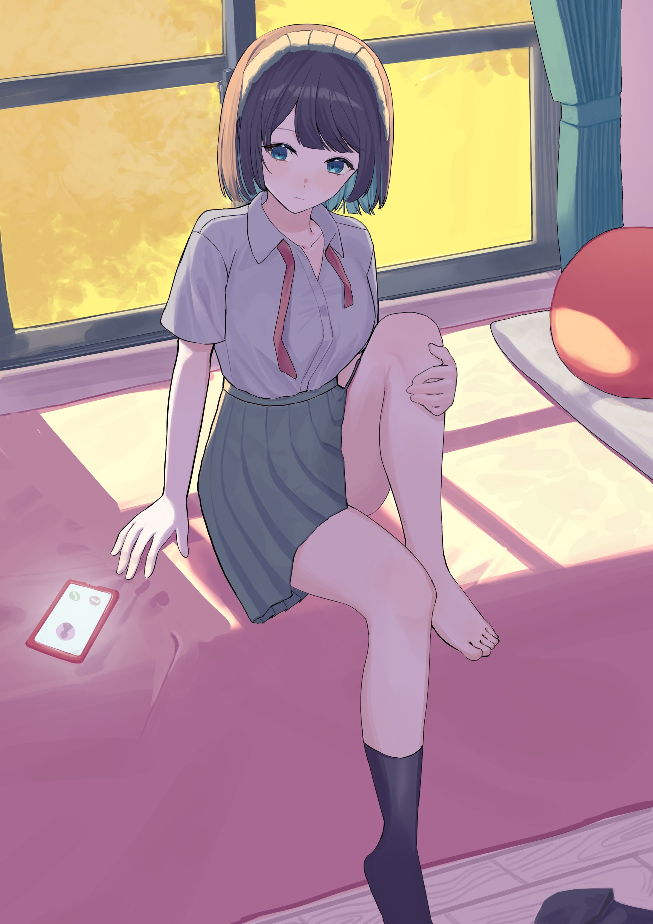 くつろぎ女子学生(キャラクターイラスト)-1