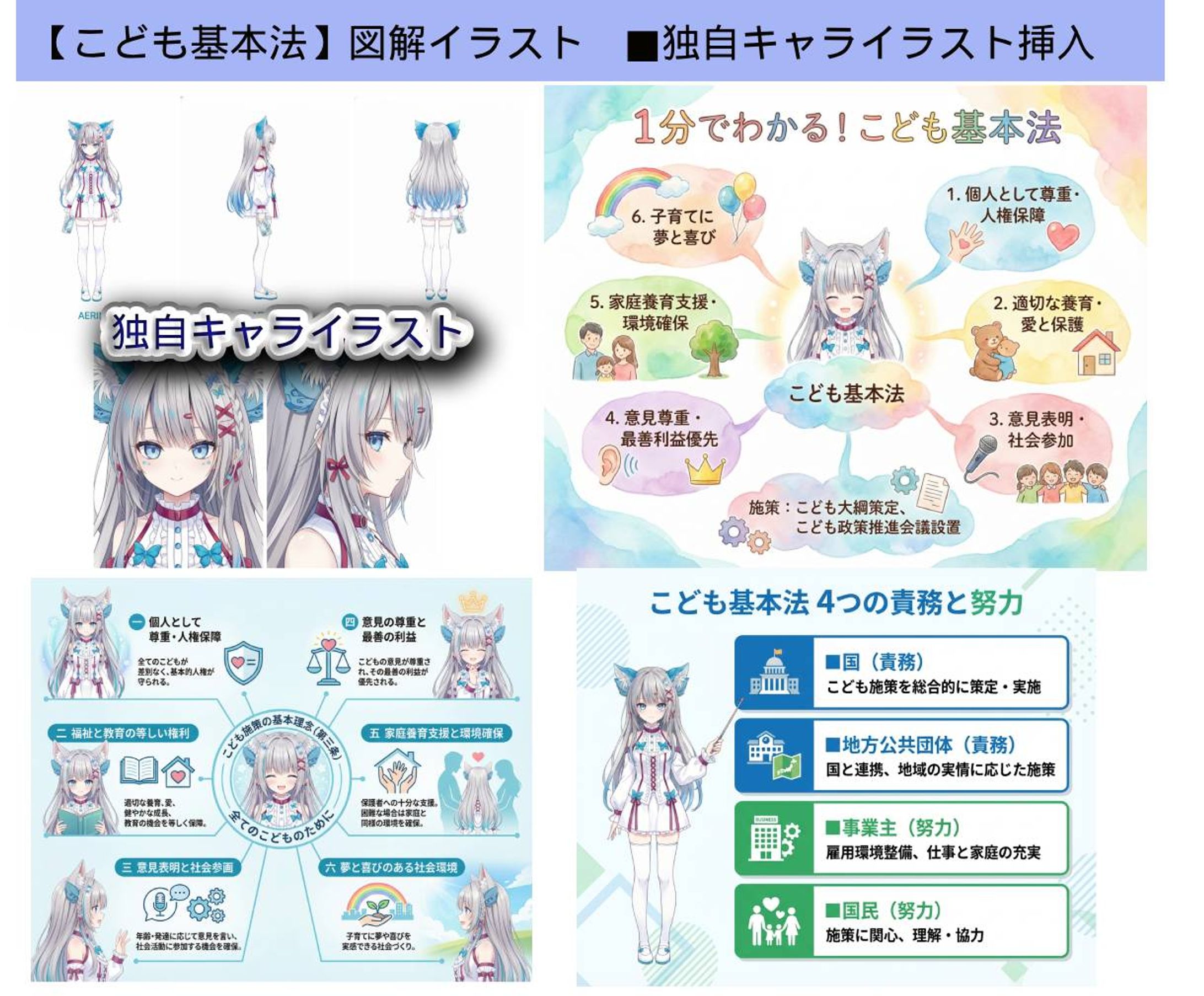 【自動抽出図解イラスト】こども基本法説明資料-1
