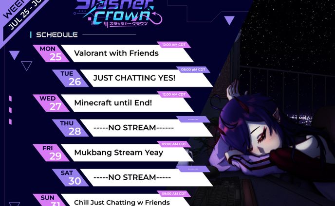 Slasher Crown Stream Schedule