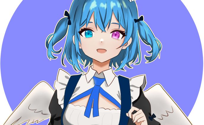 天使系青髪メイド姫