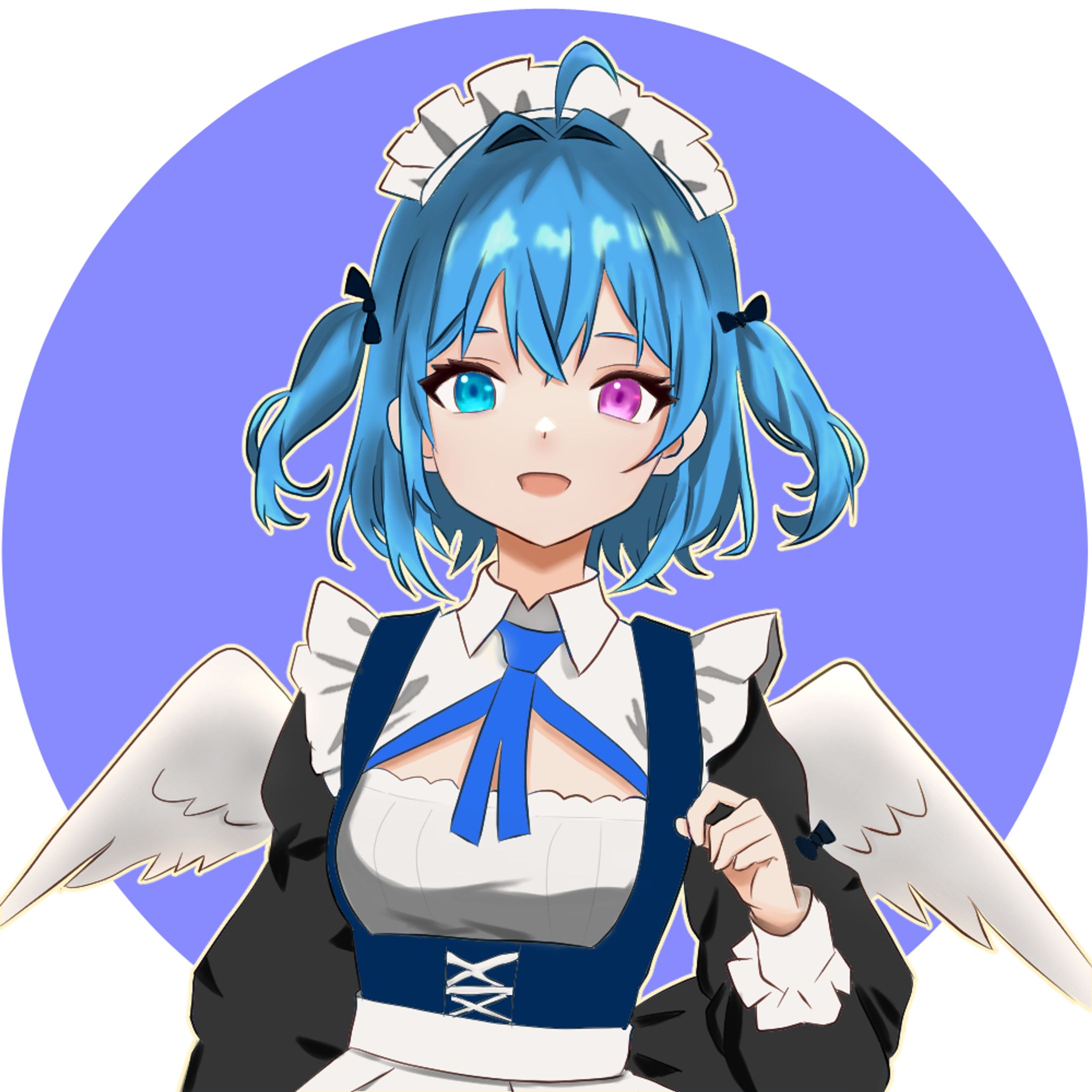 天使系青髪メイド姫-1