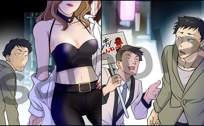 女性、漫画動画