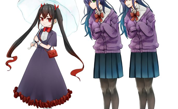 習作立ち絵　少女・女子高生
