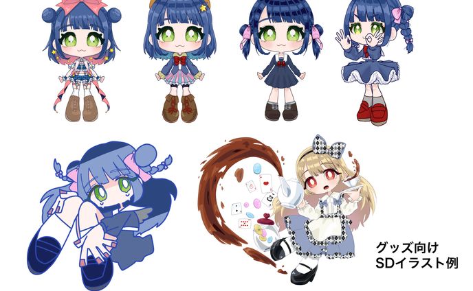 ポートフォリオ:グッズ向けイラスト例