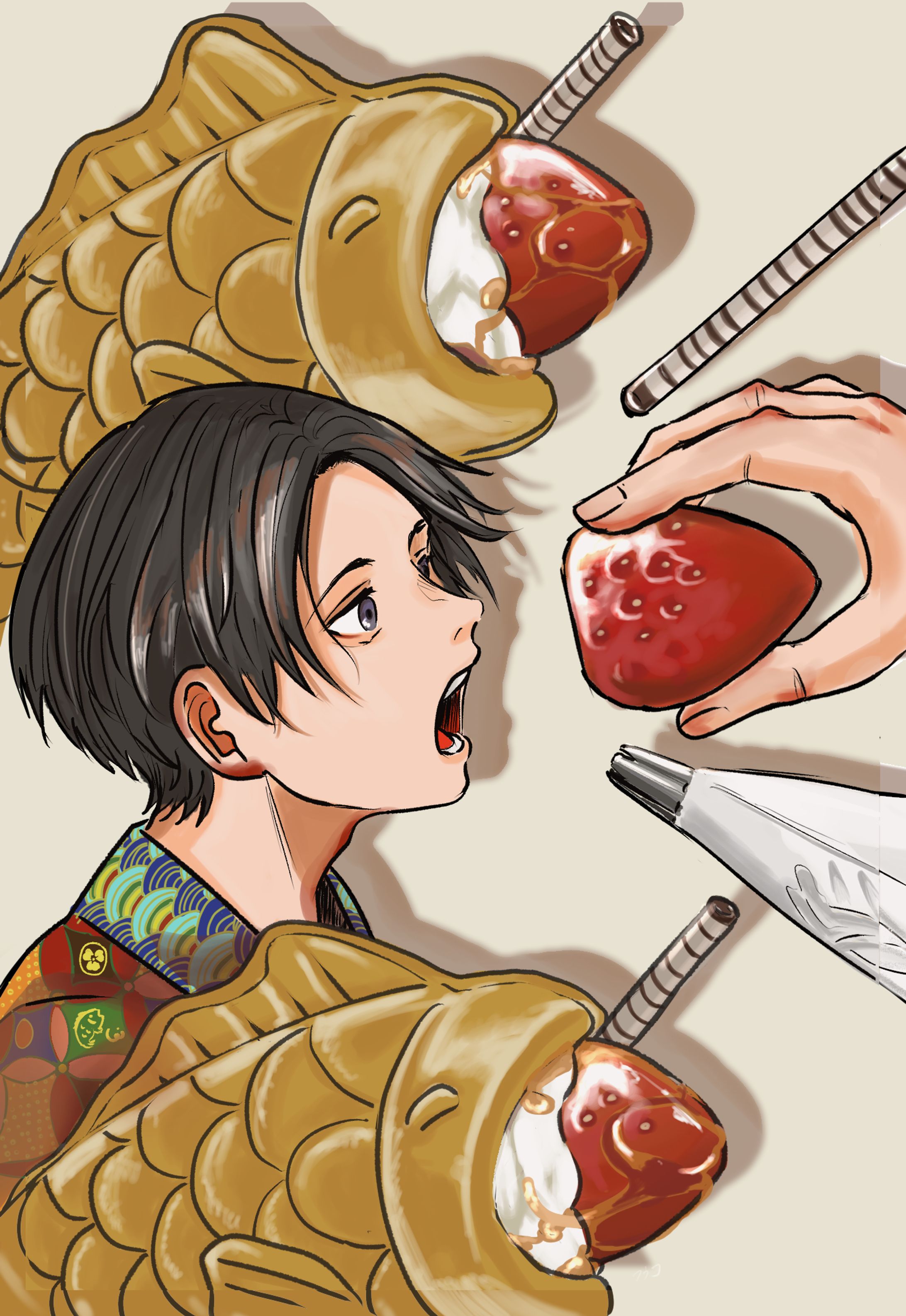 たい焼きパフェと男の子-1