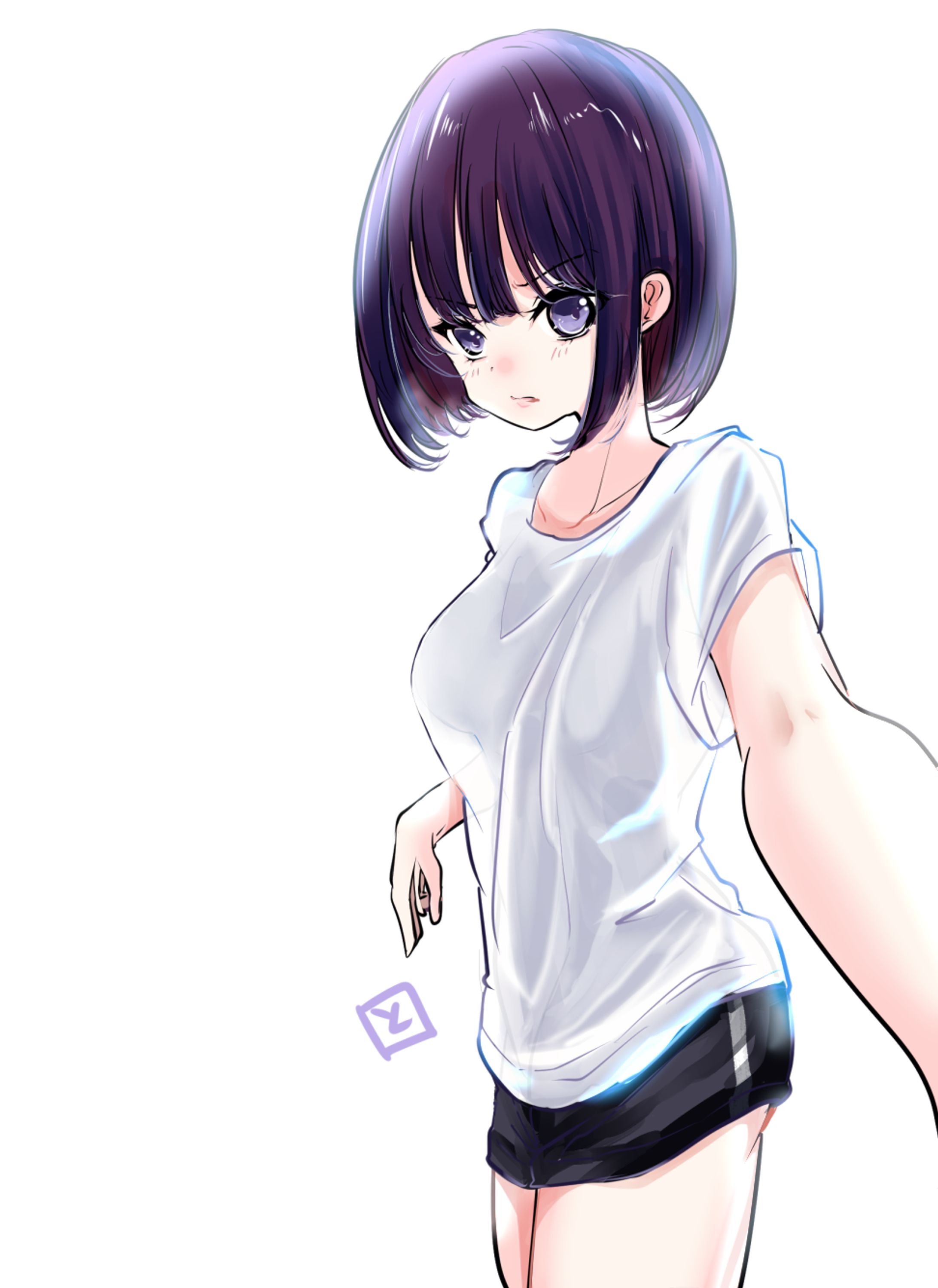 創作　Tシャツの女の子-1
