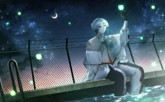 ToNαRe:様「夜明けと蛍」歌ってみた用イラスト