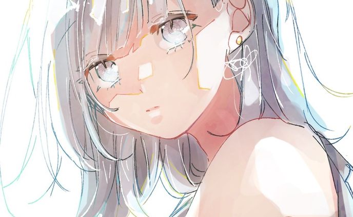 #illustration #painting #drawing #illustragram #girl #イラスト #いらすとぐらむ #いらすと好きな人と繋がりたい
#白髪 #逆光