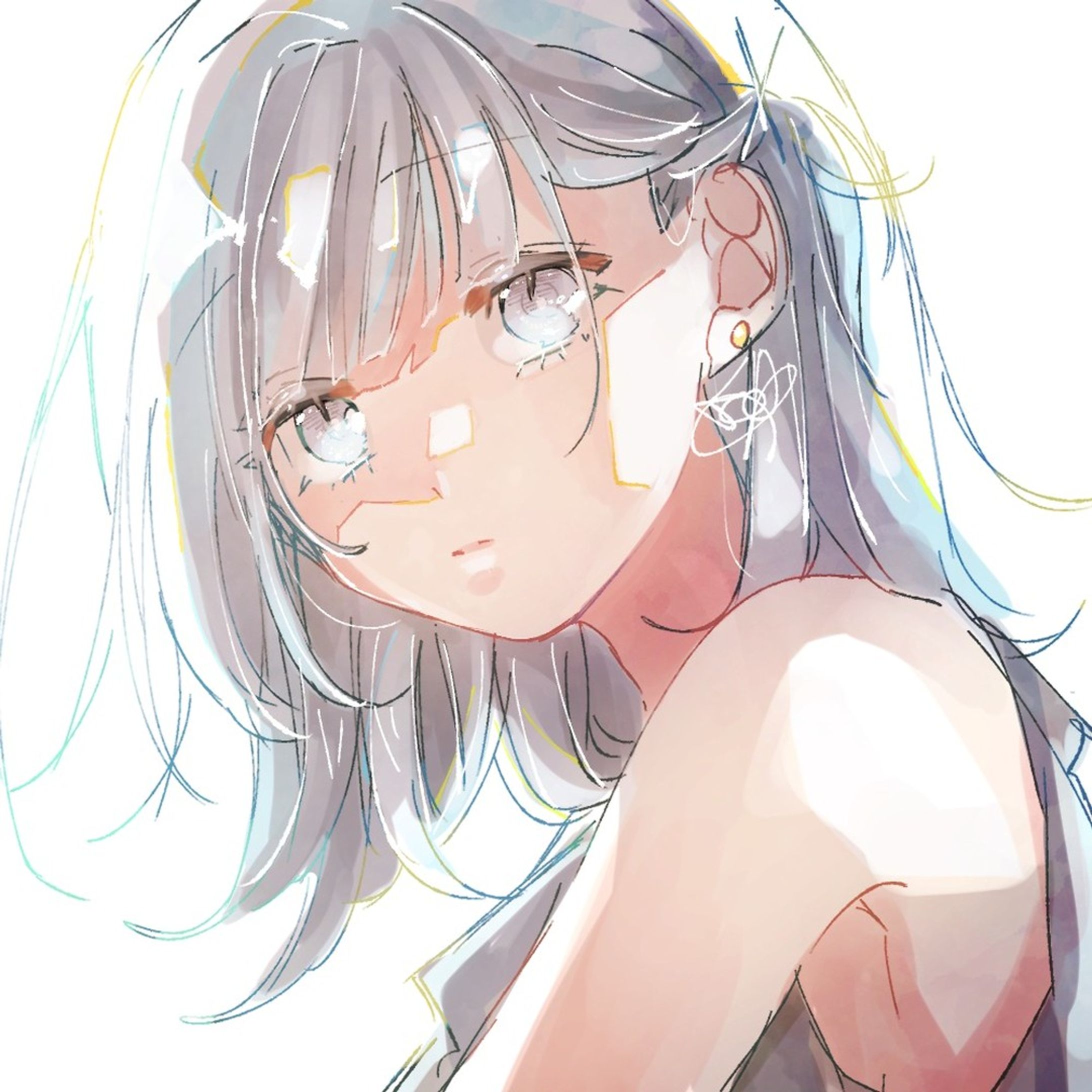 #illustration #painting #drawing #illustragram #girl #イラスト #いらすとぐらむ #いらすと好きな人と繋がりたい
#白髪 #逆光-1