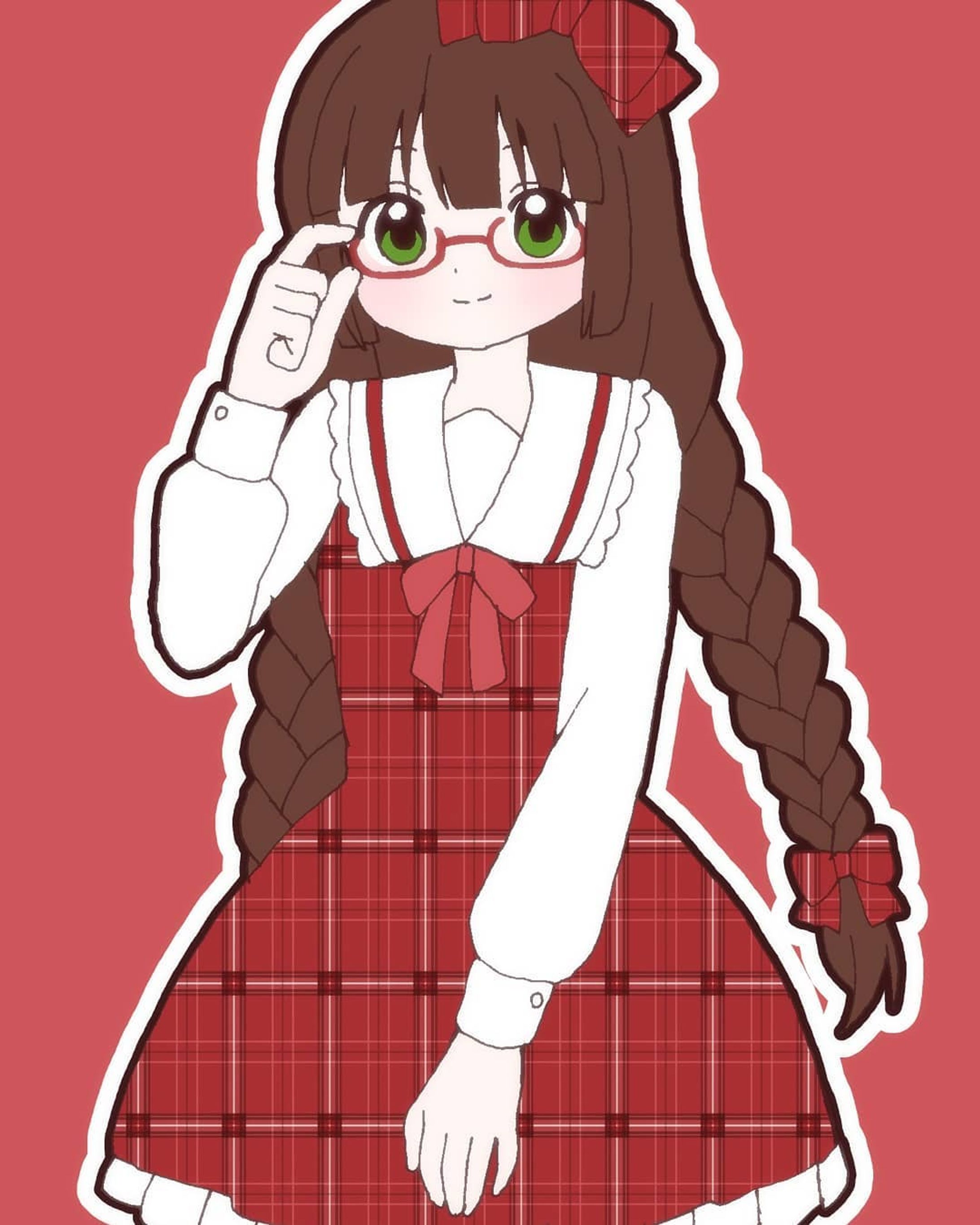 みつあみ眼鏡ちゃん👓　#イラスト　#お絵かき　#illustration  #illust #オリジナル　#オリジナルイラスト　#オリジナル絵　#女の子　#女の子イラスト　#デジタル　#デジタル絵　#デジタルイラスト　#眼鏡　#メガネ　#めがね　#みつあみ　#三つ編み-1