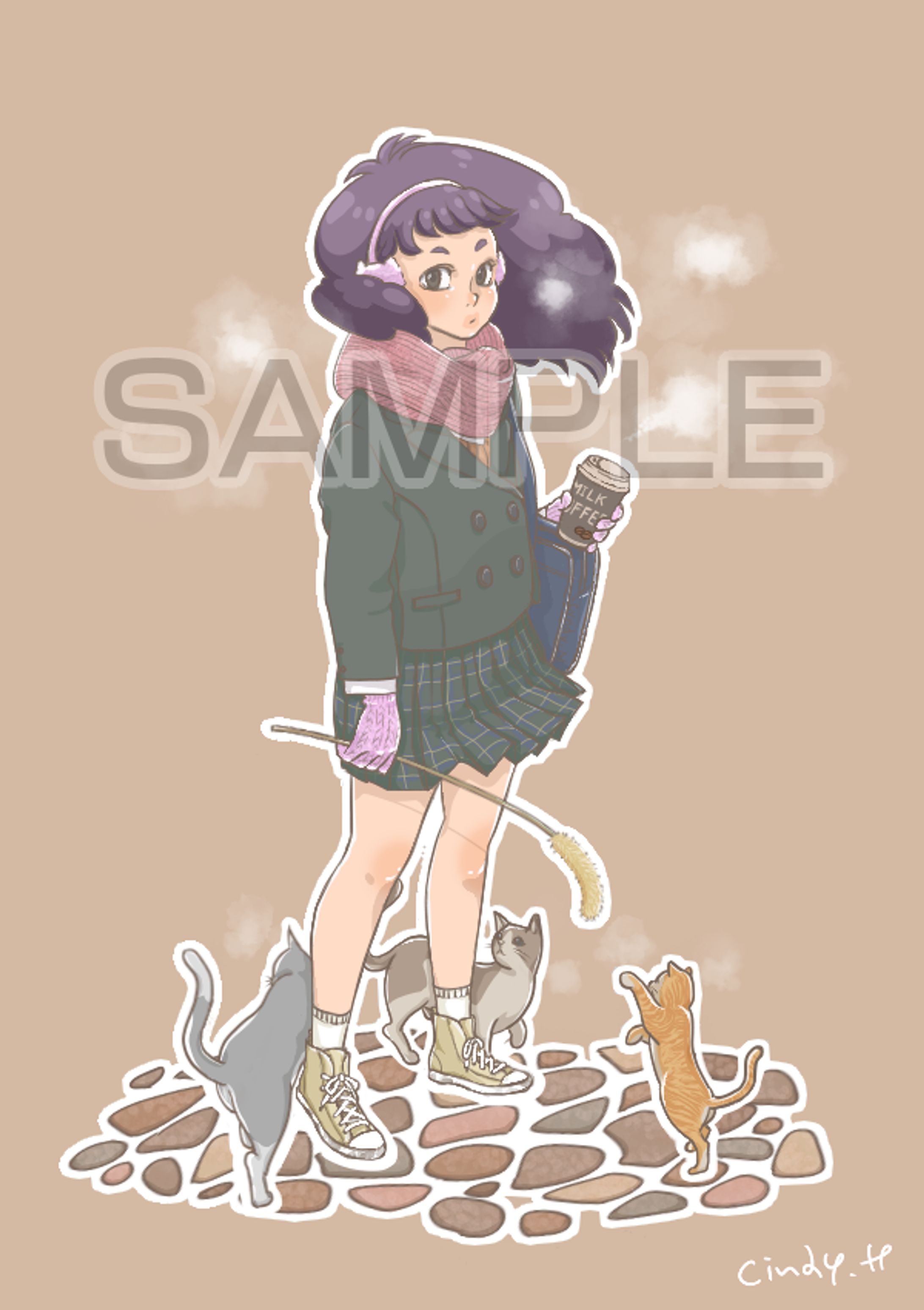 女の子と猫-1