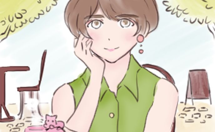 カフェと女の子