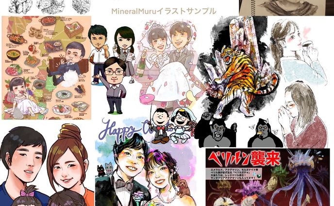 シーンに合わせた似顔絵イラストレーション