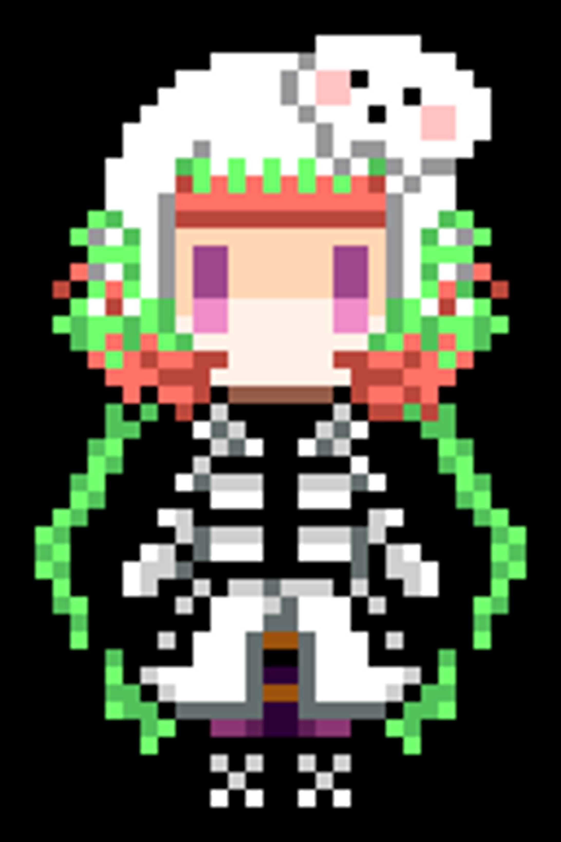 ドット絵/まものちゃん(美少女のすがた)-1