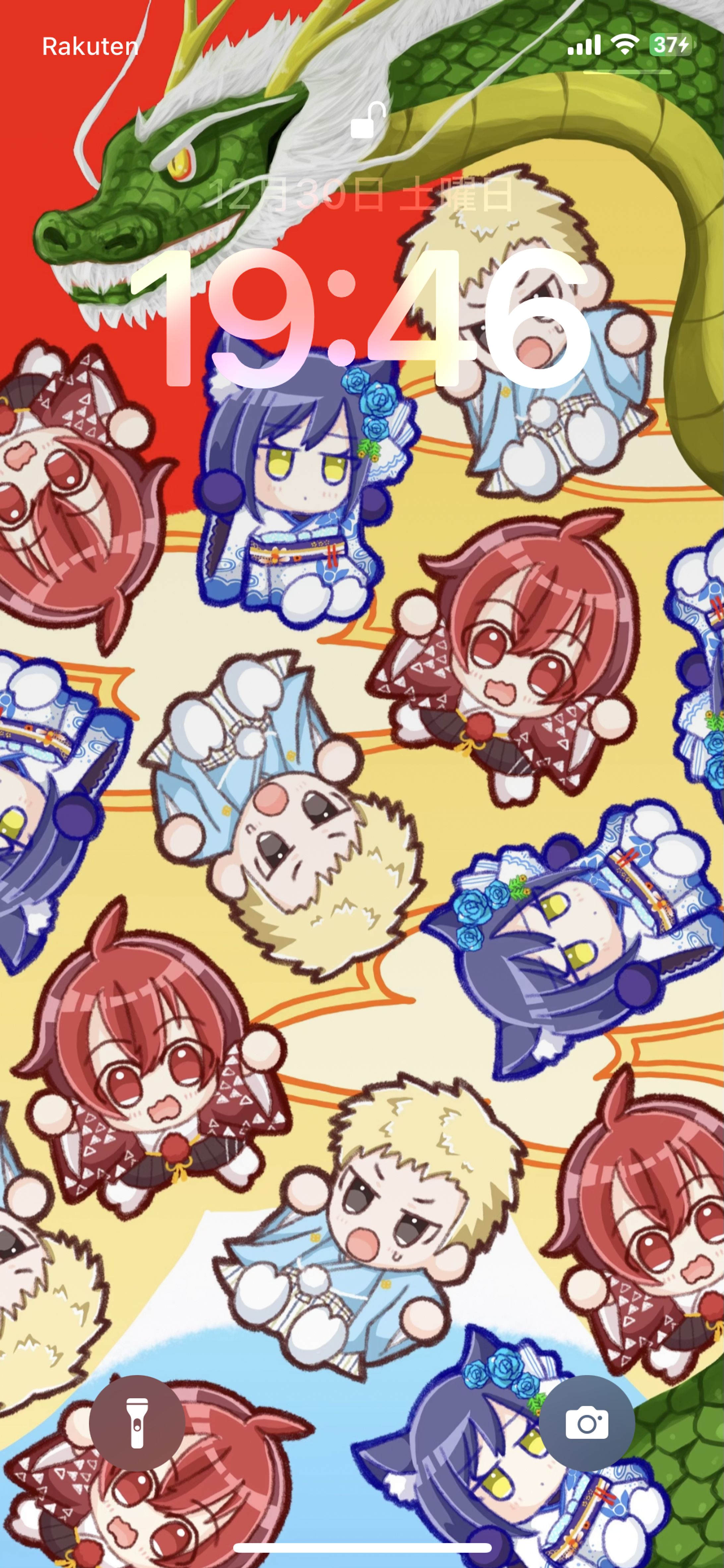【ご依頼】ちびキャラと辰の年賀状イラスト-1