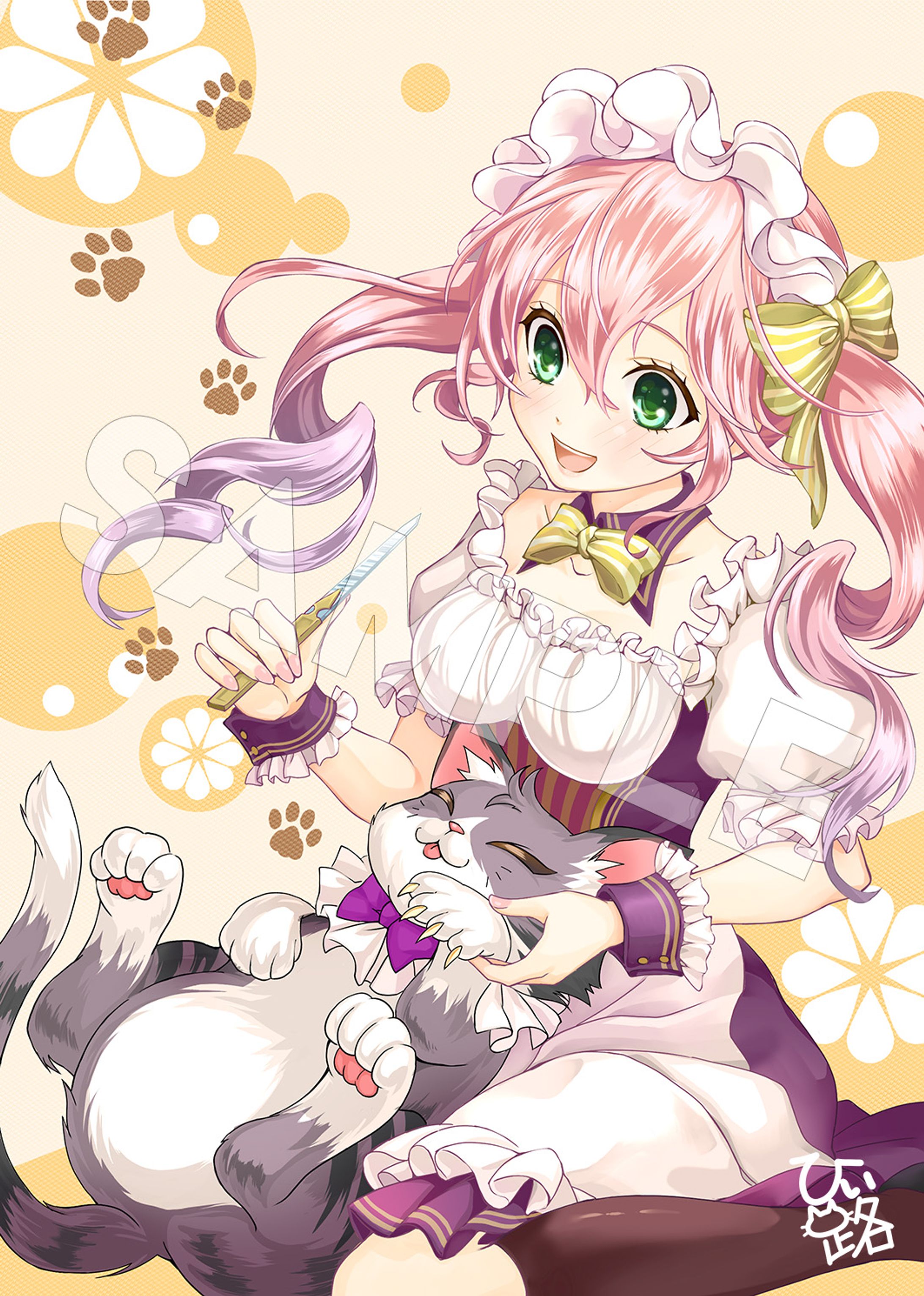 【オリジナルイラスト】_猫のメイドさん-1