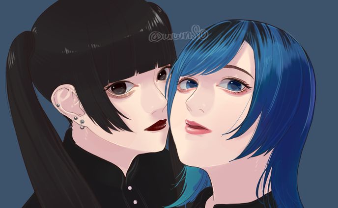 趣味で白雪姫乃さんと蒼井叶さんを描かせていただきました