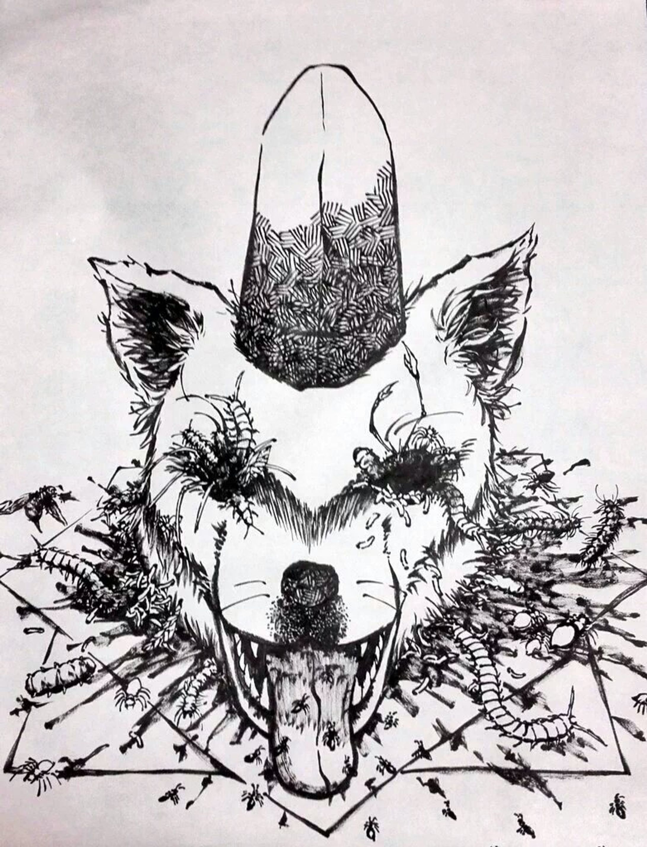 展示参加イラスト02「虚ろの玉座」※虫注意！-1