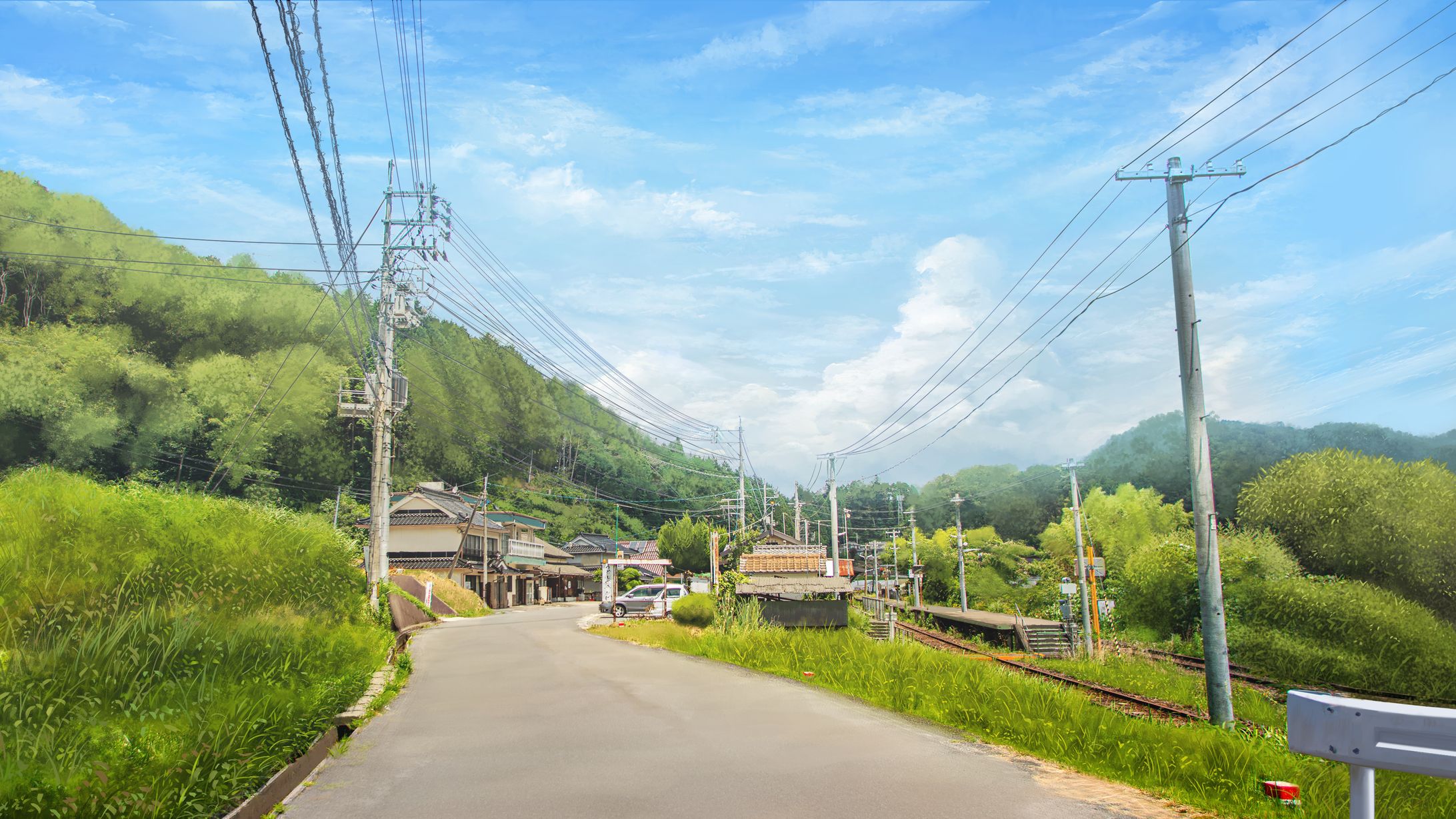 背景差分 田舎道 昼-1