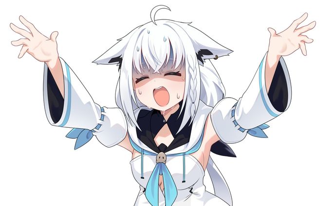 ホロライブ 白上フブキの さんサムネイルのイラスト