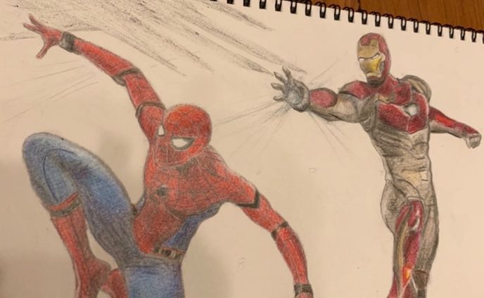 MARVEL #色鉛筆 #色鉛筆画#イラスト#MARVEL#スパイダーマン#アイアンマン#IRONMAN#模写
