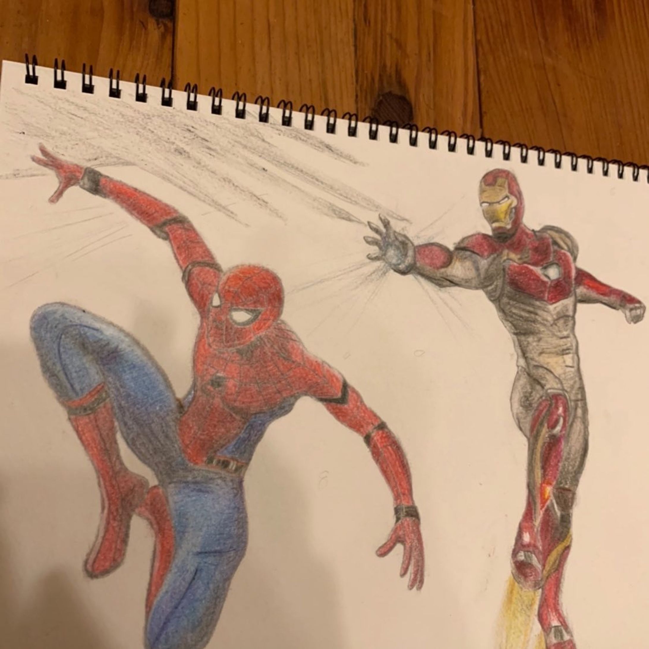MARVEL #色鉛筆 #色鉛筆画#イラスト#MARVEL#スパイダーマン#アイアンマン#IRONMAN#模写-1