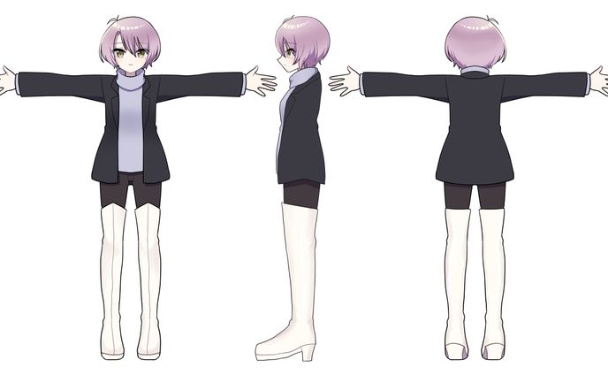 3Dモデル用四面図