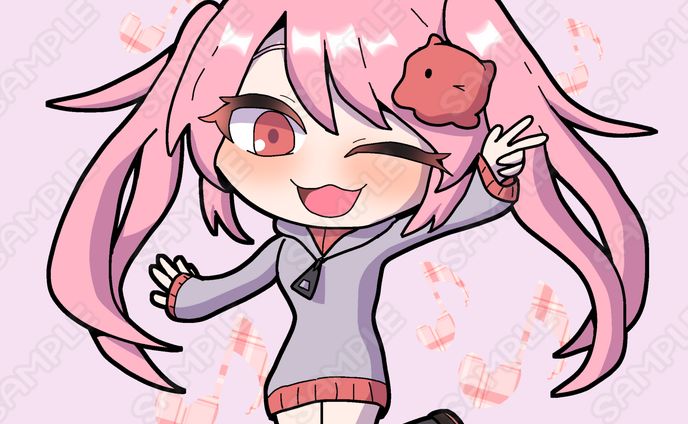 桃髪桃目の女の子