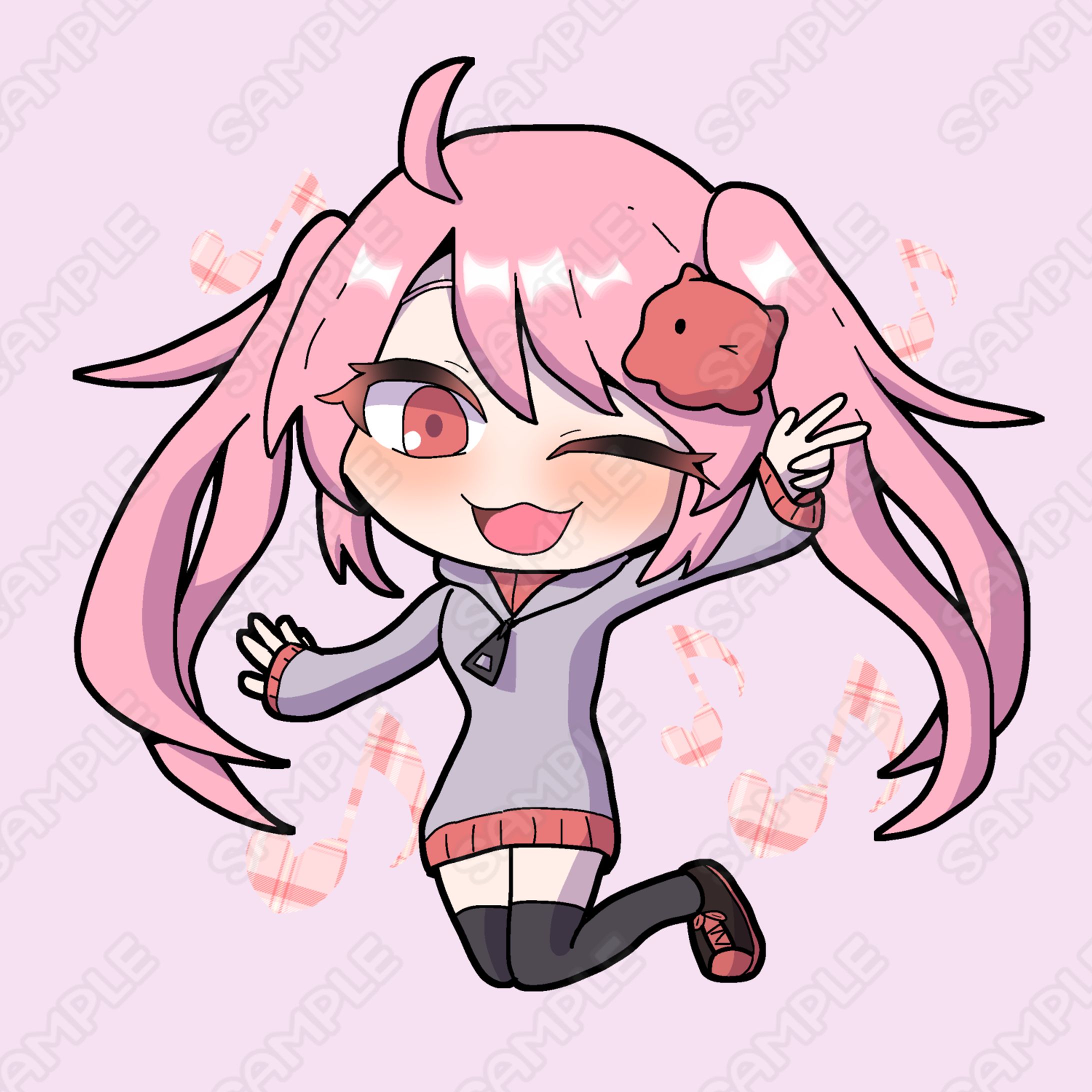 桃髪桃目の女の子-1