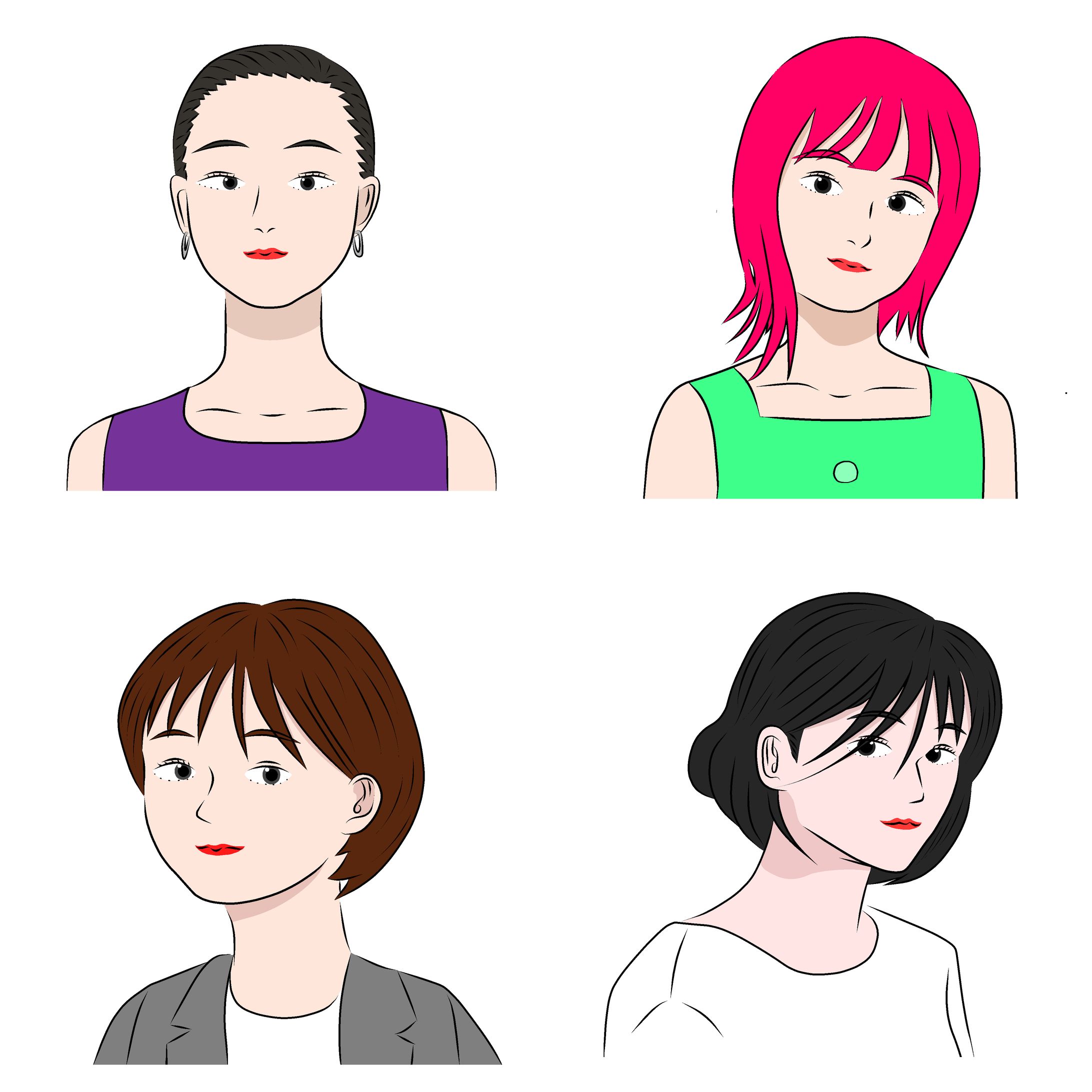 綺麗、可愛い女性のイラスト制作-1