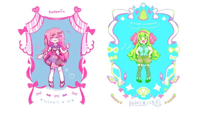 イラスト デフォルメ作例集（待ち受け風）