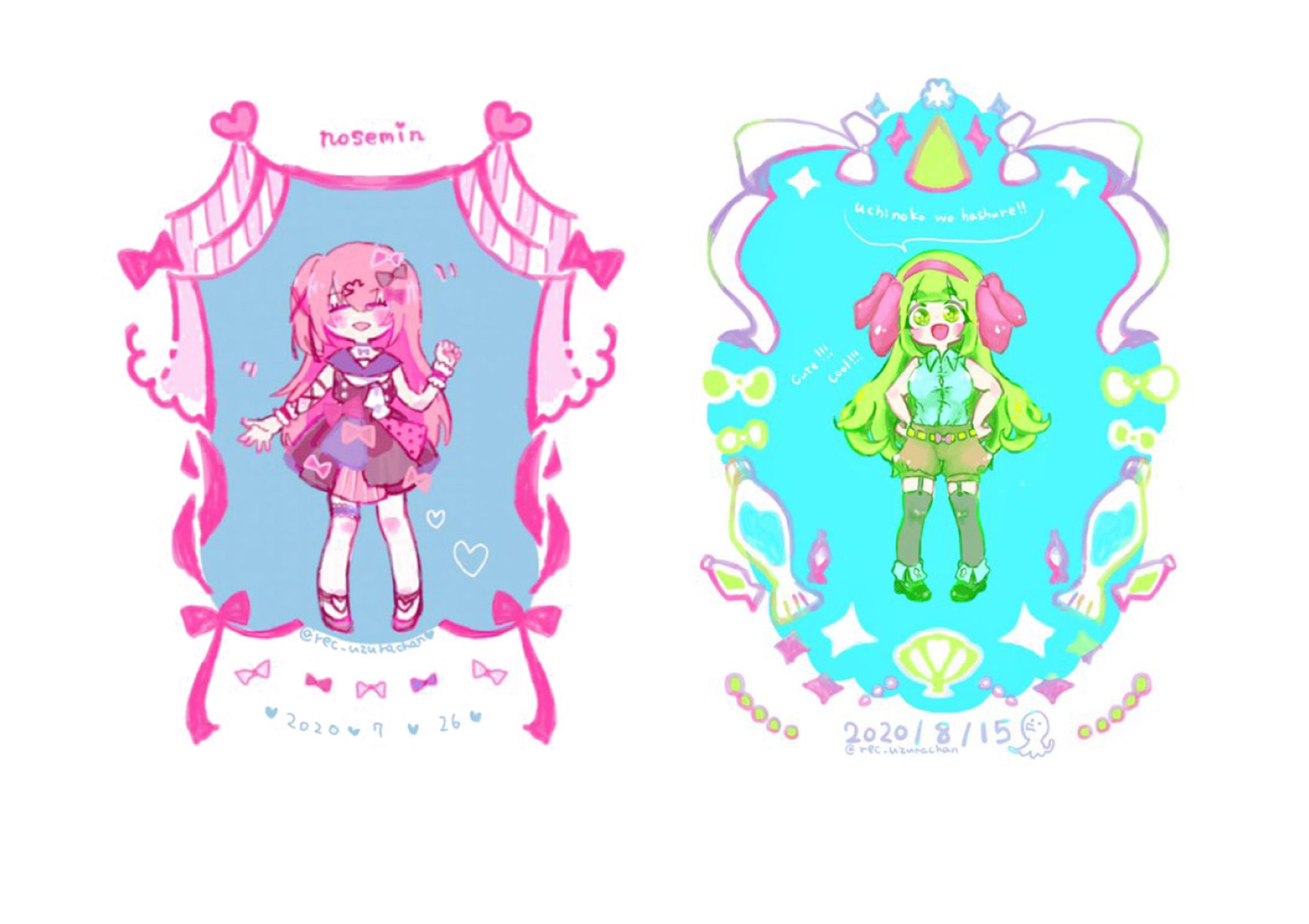 イラスト デフォルメ作例集（待ち受け風）-1