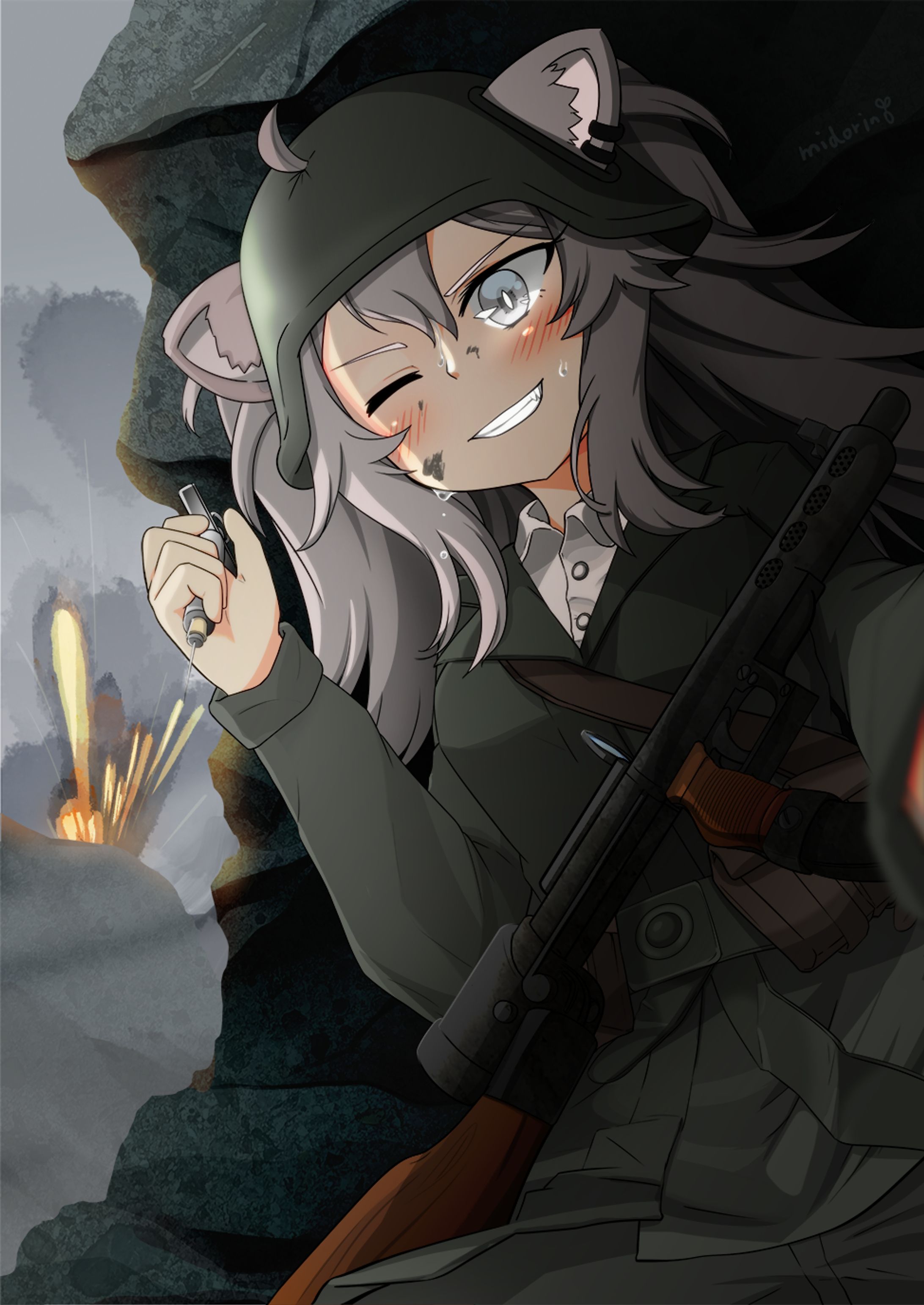 獅白ぼたんさん(二次創作Skeb依頼絵)-1