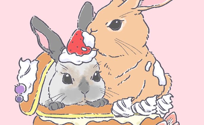 うさちゃん×ストロベリーパンケーキ