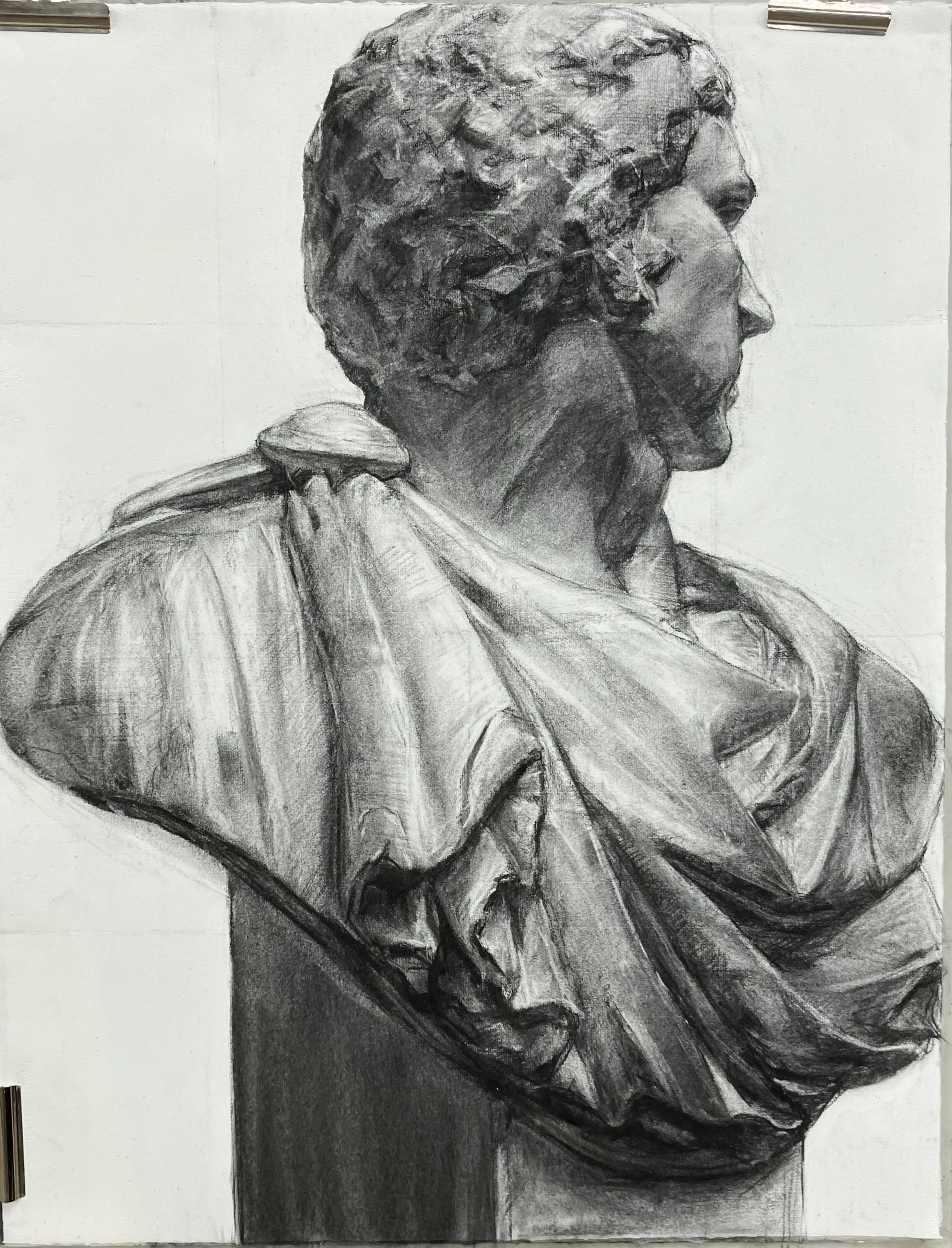 石膏デッサン(木炭) 2023-1