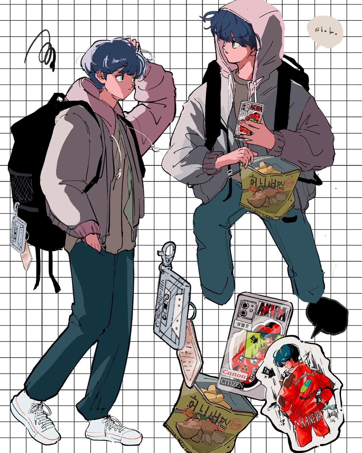 His belongings」 . #創作男子 #AKIRA #金田のバイク